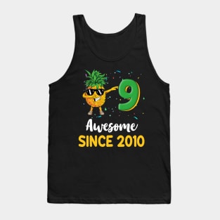 9th Birthday Pineapple Dabbing 9 Years Old Tank Top